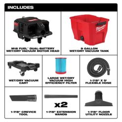 Milwaukee Tools Milwaukee M18 FUEL 9 Gallon Dual-Battery Wet/Dry Vacuum 0920-20 -Klein Tools Shop 0920 20 includes