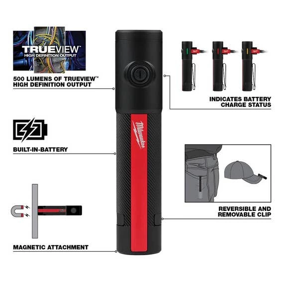 Milwaukee Tools Milwaukee Rechargeable 500L Everyday Carry Flashlight 500 Lumens 2011R - Image 7