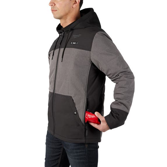 Milwaukee M12 Gray Heat AXIS Hooded Jacket Kit 205G-21 Milwaukee Tools Milwaukee M12 Gray Heat AXIS Hooded Jacket Kit 205G-21 -Klein Tools Shop 205g 21 7