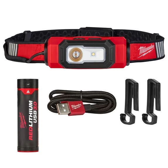 Milwaukee Tools Milwaukee REDLITHIUM USB BEACON Rechargeable 600 Lumen Hard Hat Light (3.0Ah) Kit 2116-21