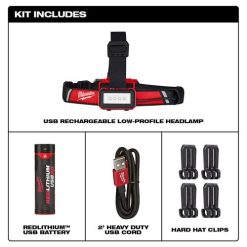 Milwaukee Tools Milwaukee RedLithium USB 600 Lumen Low-Profile Headlamp (3.0Ah) Kit 2115-21 -Klein Tools Shop 21916 7 yc19puiuzw0nprds