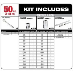 Milwaukee Tools Milwaukee 1/4" & 3/8" Drive 106pc SAE & METRIC Ratchet & Socket Set PACKOUT 48-22-9486 5 Milwaukee Tools Milwaukee 1/4" & 3/8" Drive 106pc SAE & METRIC Ratchet & Socket Set PACKOUT 48-22-9486 -Klein Tools Shop 22893 4 pjo0l5r1oxhsgfqm