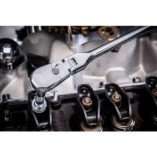 Gearwrench Tools Gearwrench 1/2" Drive 90-Tooth Dual Material Flex Head Teardrop Ratchet 17" 81370T - Image 3