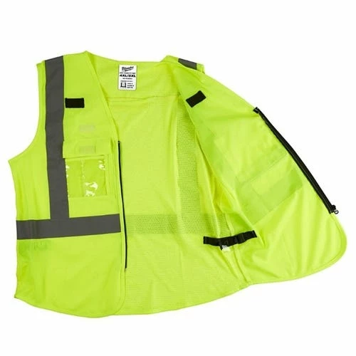 Milwaukee Tools Milwaukee Class 2 High Visibility 10 Pocket Yellow ANSI Safety Vest - Small/Medium 48-73-5021 - Image 2