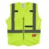 Milwaukee Tools Milwaukee Class 2 High Visibility 10 Pocket Yellow ANSI Safety Vest 4XL/5XL 48-73-5024