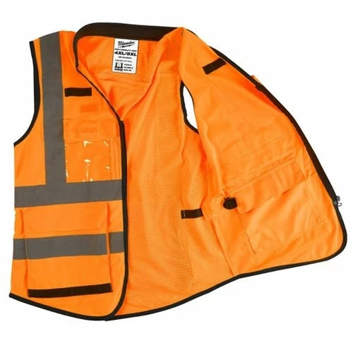 Milwaukee Tools Milwaukee Class 2 High Visibility 15 Pocket Orange ANSI & CSA Performance Safety Vest - 4XL/5XL 48-73-5094 - Image 3