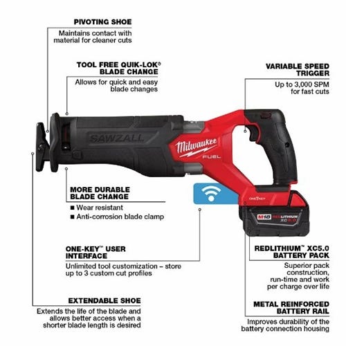 Milwaukee M18 FUEL SAWZALL Recip Saw with ONE KEY (Bare Tool) 2822-20 Milwaukee Tools Milwaukee M18 FUEL SAWZALL Recip Saw With ONE KEY (Bare Tool) 2822-20 -Klein Tools Shop 23582 2 626fzre81coamkmy