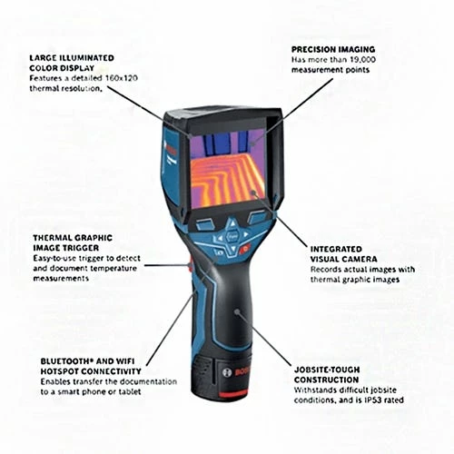 Bosch Power Tools Bosch 12V Connected Thermal Camera 160x120 Resolution GTC400C - Image 2