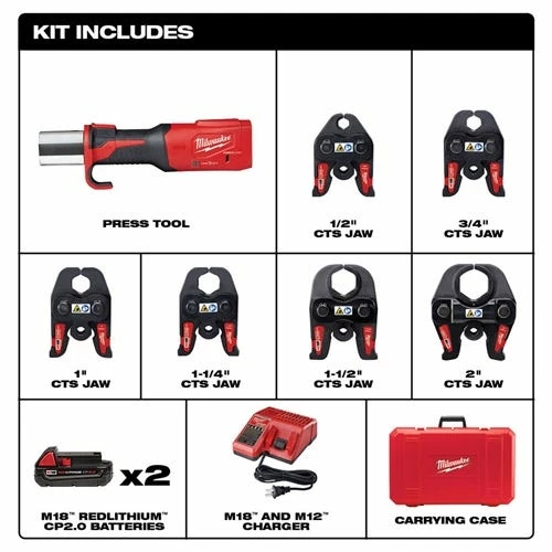 Milwaukee Tools Milwaukee M18 Force Logic Press Tool Kit W/ One-Key & 1/2" - 2" CTS Jaws 2922-22 - Image 2