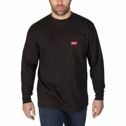 Milwaukee Tools Milwaukee Heavy Duty Long Sleeve Black Pocket T-Shirt 602B -Klein Tools Shop 24339 3 eey9qjuqpz3iheqz