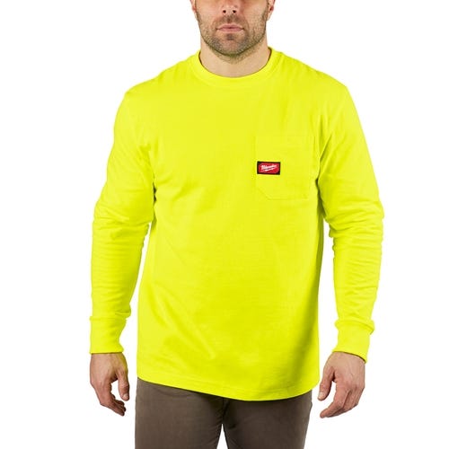 Milwaukee Heavy Duty Long Sleeve High Visibility Pocket T-Shirt 602HV Milwaukee Tools Milwaukee Heavy Duty Long Sleeve High Visibility Pocket T-Shirt 602HV -Klein Tools Shop