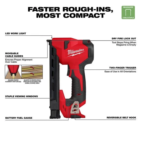 Milwaukee M12 Cable Stapler (Bare Tool) 2448-20 Milwaukee Tools Milwaukee M12 Cable Stapler (Bare Tool) 2448-20 -Klein Tools Shop 2448 20 4