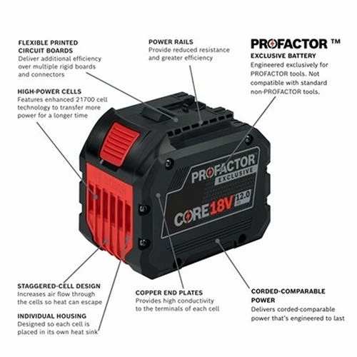 Bosch 18V CORE18V Lithium-Ion 12.0Ah Profactor Battery GBA18V120 Bosch Power Tools Bosch 18V CORE18V Lithium-Ion 12.0Ah Profactor Battery GBA18V120 -Klein Tools Shop 24498 2 i4dosjoqrovoqgvg