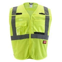 Milwaukee Tools Milwaukee Class 2 Breakaway High Visibility Yellow Mesh Safety Vest - 4XL/5XL 48-73-5124