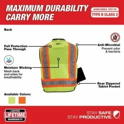 Milwaukee Tools Milwaukee Type R Class 2 Surveyor's High Visibility 27 Pocket Orange Safety Vest - 2XL/3XL 48-73-5167 6 Milwaukee Tools Milwaukee Type R Class 2 Surveyor's High Visibility 27 Pocket Orange Safety Vest - 2XL/3XL 48-73-5167 -Klein Tools Shop 24548 4 1mdxuqigaagkilql