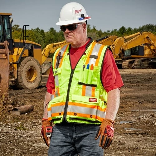 Milwaukee Tools Milwaukee Type R Class 2 Surveyor's High Visibility 27 Pocket Yellow Safety Vest - Small/Medium 48-73-5161 - Image 6