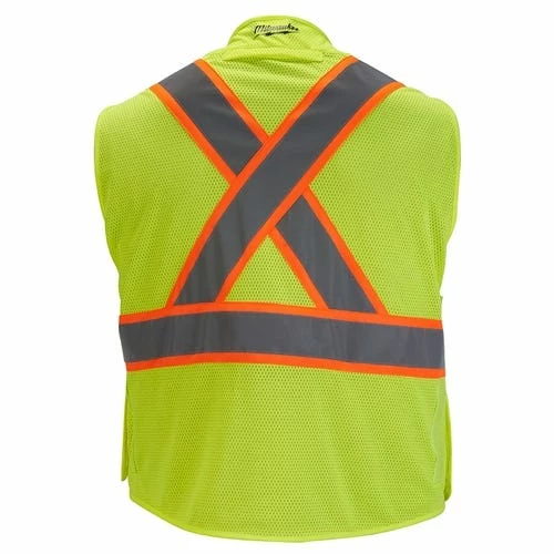 Milwaukee Tools Milwaukee Type R Class 2 Breakaway High Visibility Mesh 9 Pocket Yellow Safety Vest - Large/XL 48-73-5172 - Image 3