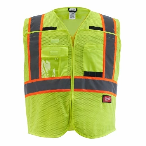 Milwaukee Tools Milwaukee Type R Class 2 Breakaway High Visibility Mesh 9 Pocket Yellow Safety Vest - 2XL/3XL 48-73-5173 - Image 6