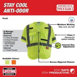 Milwaukee Tools Milwaukee Class 3 High Visibility Orange Mesh Safety Vest - Large/XL 48-73-5136 -Klein Tools Shop 24562 4 1stylibpmalxwyvj 5