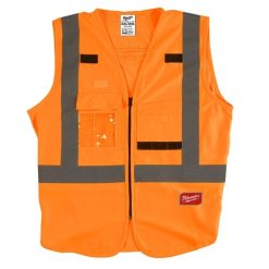 Milwaukee Tools Milwaukee Class 2 High Visibility 10 Pocket Orange ANSI Safety Vest - Large/XL 48-73-5032
