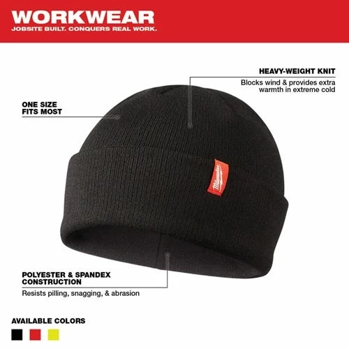 Milwaukee Tools Milwaukee One Size Cuffed Beanie - Black 503B - Image 4