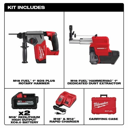 Milwaukee M18 FUEL 1" SDS Plus Rotary Hammer Dust Extractor Kit 2912-22DE Milwaukee Tools Milwaukee M18 FUEL 1" SDS Plus Rotary Hammer Dust Extractor Kit 2912-22DE -Klein Tools Shop 24655 2 umv382zyhde9wmcf