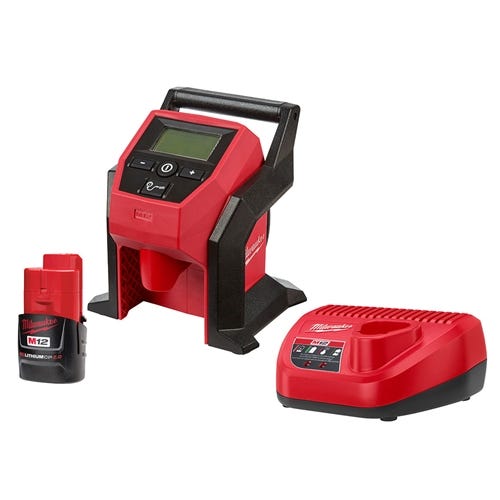 Milwaukee M12 Compact Inflator Kit w/ CP 2.0AH Battery 2475-21CP Milwaukee Tools Milwaukee M12 Compact Inflator Kit W/ CP 2.0AH Battery 2475-21CP -Klein Tools Shop 2475 21cp z81ek1km2vpzdo1p