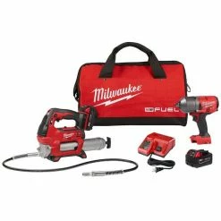 Milwaukee Tools Milwaukee M18 FUEL High Torque Impact Wrench With Grease Gun Kit 2767-22GR