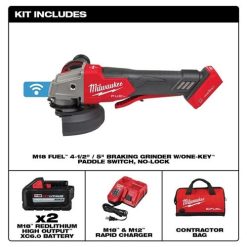 Milwaukee Tools Milwaukee M18 FUEL 5" Braking Grinder Paddle Switch W/ One-Key, No Lock (6.0Ah) Kit 2882-22 5 Milwaukee Tools Milwaukee M18 FUEL 5" Braking Grinder Paddle Switch W/ One-Key, No Lock (6.0Ah) Kit 2882-22 -Klein Tools Shop 2882 22 2