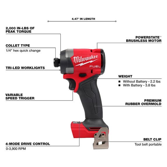 Milwaukee M18 FUEL 1/4" Hex Impact Driver 2953-20 (Bare Tool) Milwaukee Tools Milwaukee M18 FUEL 1/4" Hex Impact Driver 2953-20 (Bare Tool) -Klein Tools Shop 2953 20 walk