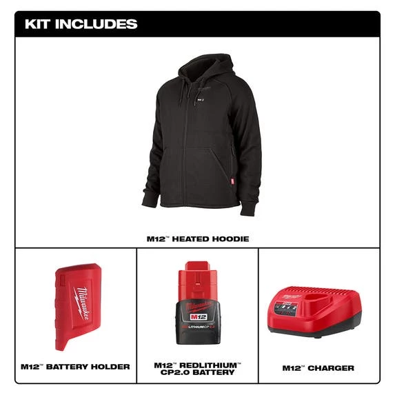 Milwaukee Tools Milwaukee M12 Black Heated Hoodie Kit 306B-21 - Image 8