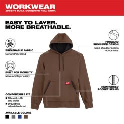 Milwaukee Tools Milwaukee Midweight Pullover Hoodie - Brown 351BR -Klein Tools Shop 351br 4