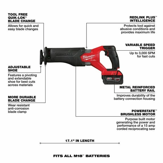 Milwaukee Tools Milwaukee M18 FUEL™ 5-Tool Combo Kit 3697-25 - Image 2