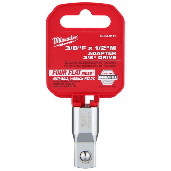 Milwaukee 3/8" Drive 3/8"F X 1/2"M Adapter 42-04-9111 Milwaukee Tools Milwaukee 3/8" Drive 3/8"F X 1/2"M Adapter 42-04-9111 -Klein Tools Shop 42 04 9111 pk 101