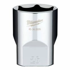 Milwaukee Tools Milwaukee 1/2" Drive 26mm Standard 6-Point Chrome Socket 45-34-2026