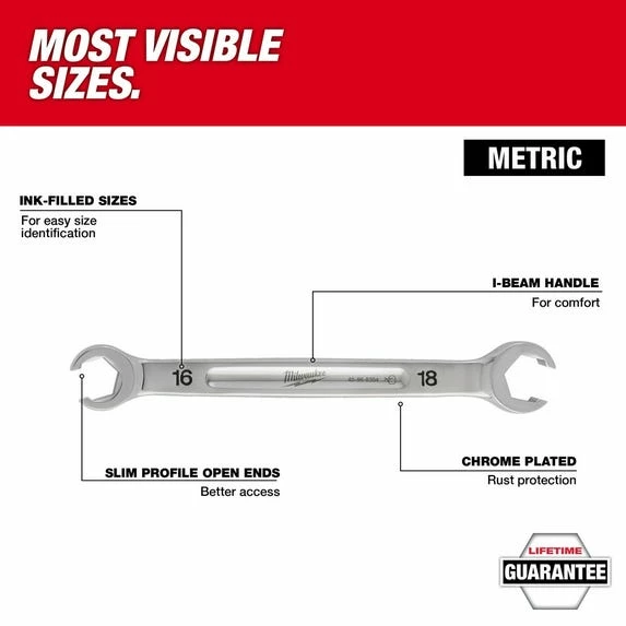 Milwaukee Tools Milwaukee 9mm X 11mm Double End Flare Nut Wrench 45-96-8350 - Image 6