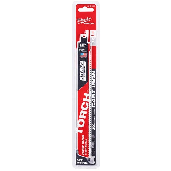 Milwaukee Tools Milwaukee 9" NITRUS Carbide CAST IRON Torch Sawzall Blade (Each) 48-00-5262