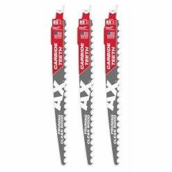 Milwaukee Tools Milwaukee 9" 3 TPI Carbide Axe Pruning SAWZALL Blades (3 Pack) 48-00-5332