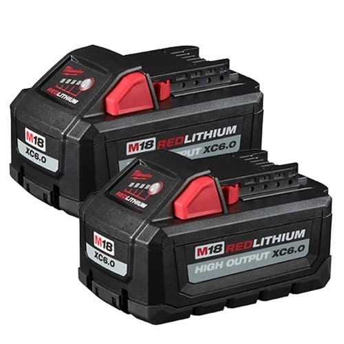 Milwaukee Tools Milwaukee M18 Red Lithium 6.0Ah High Output Battery (2 Pack) 48-11-1862
