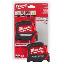 Milwaukee Tools Milwaukee 25' Compact Wide Blade Magnetic Tape Measure (2 Pack) 48-22-0325G