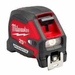 Milwaukee Tools Milwaukee 25ft Compact Wide Blade Magnetic Tape Measure W/ Rechargeable 100L Light 48-22-0428