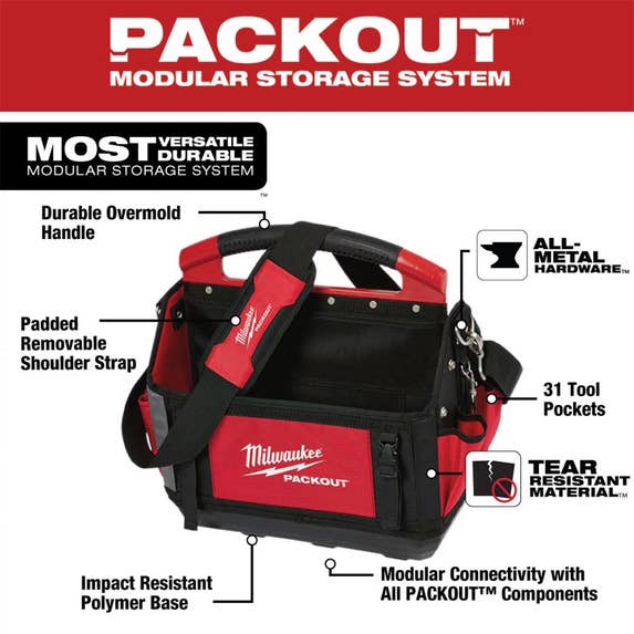 Milwaukee 15" PACKOUT Open Tote Tool Bag 31 Pockets 48-22-8315 Milwaukee Tools Milwaukee 15" PACKOUT Open Tote Tool Bag 31 Pockets 48-22-8315 -Klein Tools Shop 48 22 8315 3