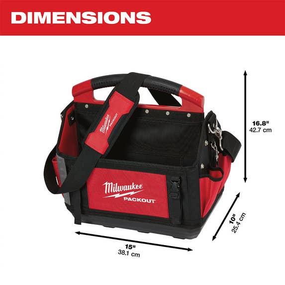 Milwaukee 15" PACKOUT Open Tote Tool Bag 31 Pockets 48-22-8315 Milwaukee Tools Milwaukee 15" PACKOUT Open Tote Tool Bag 31 Pockets 48-22-8315 -Klein Tools Shop 48 22 8315 4