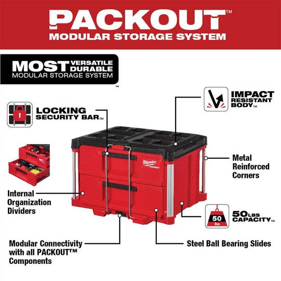 Milwaukee Packout 2-Drawer Tool Box 48-22-8442 Milwaukee Tools Milwaukee Packout 2-Drawer Tool Box 48-22-8442 -Klein Tools Shop 48 22 8442 2