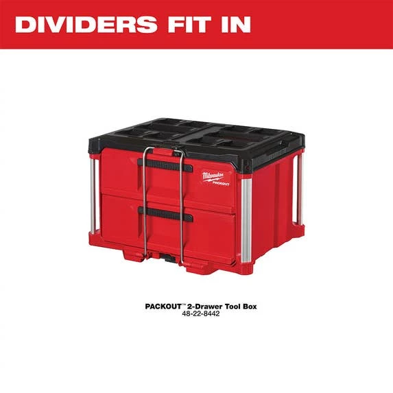 Milwaukee Tools Milwaukee Drawer Dividers For PACKOUT 2-Drawer Tool Box 48-22-8472 - Image 3