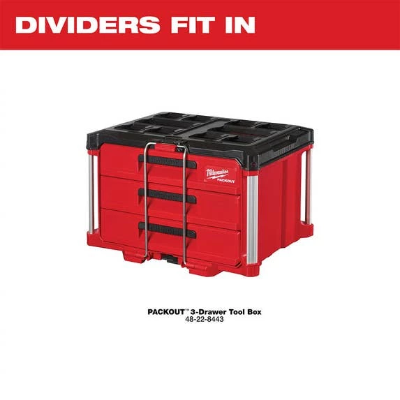 Milwaukee Tools Milwaukee Drawer Dividers For PACKOUT 3-Drawer Tool Box 48-22-8473 - Image 3