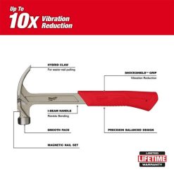 Milwaukee Tools Milwaukee 16oz Smooth Face Hybrid Claw Hammer 48-22-9018 -Klein Tools Shop 48 22 9018 3