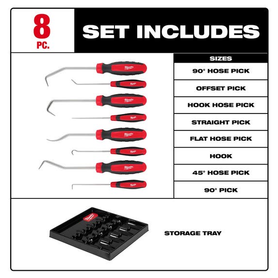 Milwaukee 8pc. Hose Pick Set 48-22-9218 Milwaukee Tools Milwaukee 8pc. Hose Pick Set 48-22-9218 -Klein Tools Shop 48 22 9218 6