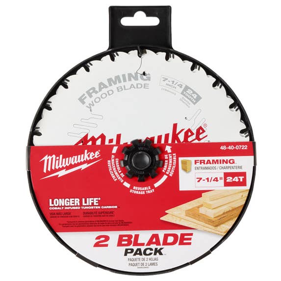 Milwaukee 7-1/4" 24T Framing Circular Saw Blade 2PK 48-40-0722 Milwaukee Tools Milwaukee 7-1/4" 24T Framing Circular Saw Blade 2PK 48-40-0722 -Klein Tools Shop 48 40 0722