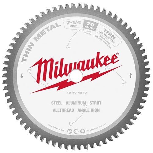 Milwaukee 7-1/4" 70 Tooth 5/8" Arbor Circular Saw Thin Metal Cutting Blade 48-40-4240 Milwaukee Tools Milwaukee 7-1/4" 70 Tooth 5/8" Arbor Circular Saw Thin Metal Cutting Blade 48-40-4240 -Klein Tools Shop 48 40 4240 c5rhpdavnhhlayfh